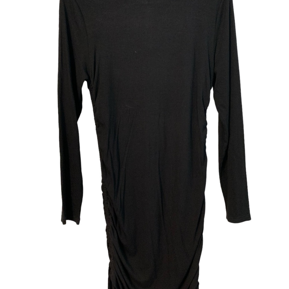 Yigc Black Long Sleeves Dress with Draw String Side Ties Size Large - Picture 6 of 7